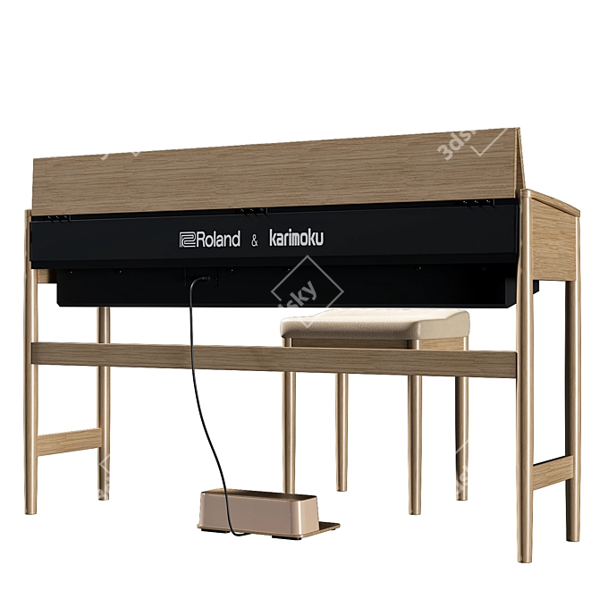 Roland & Karimoku Kiyola: Japanese Handmade Digital Piano with SuperNATURAL Technology 3D model image 2