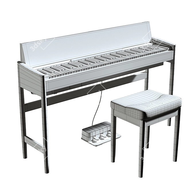 Roland & Karimoku Kiyola: Japanese Handmade Digital Piano with SuperNATURAL Technology 3D model image 5