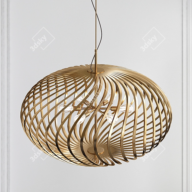 Elegant Spring Suspension Lamp 3D model image 1