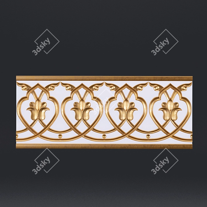 Khorezm National Frieze: Carved Ganch 3D model image 2