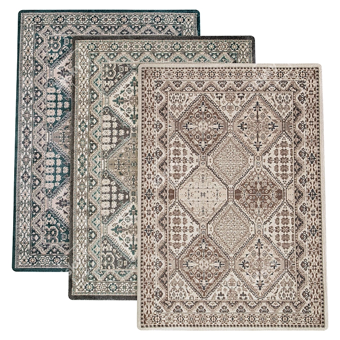 Elegant Entryway Rug: Carpet Collection 04 3D model image 1