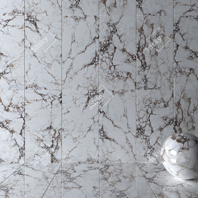 Breccia Marble Wall Tiles - Museum Collection 3D model image 2