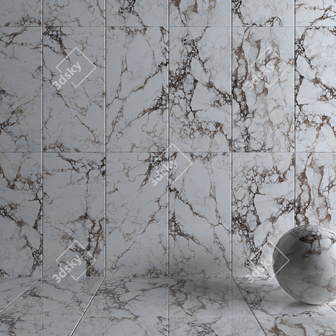 Breccia Marble Wall Tiles - Museum Collection 3D model image 3