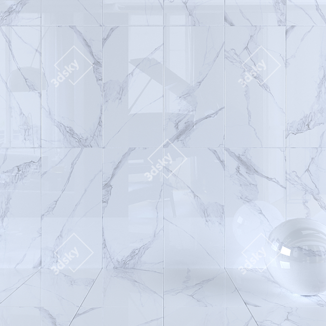 Museum Calacatta 4D Marble Tiles 3D model image 1