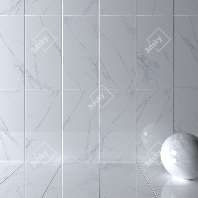 Luxurious Calacatta Marble Wall Tiles 3D model image 2
