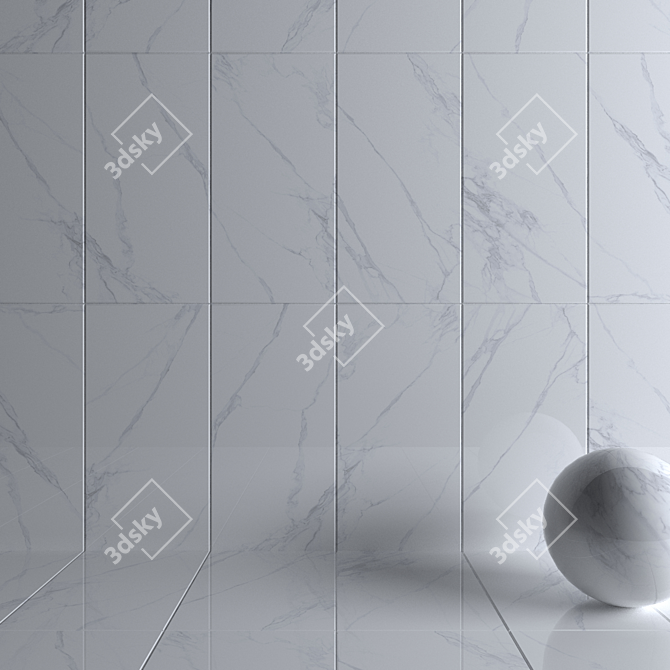 Luxurious Calacatta Marble Wall Tiles 3D model image 3