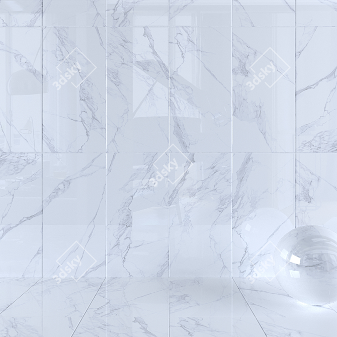 Museum Calacatta 4D Marble Wall Tiles 3D model image 1