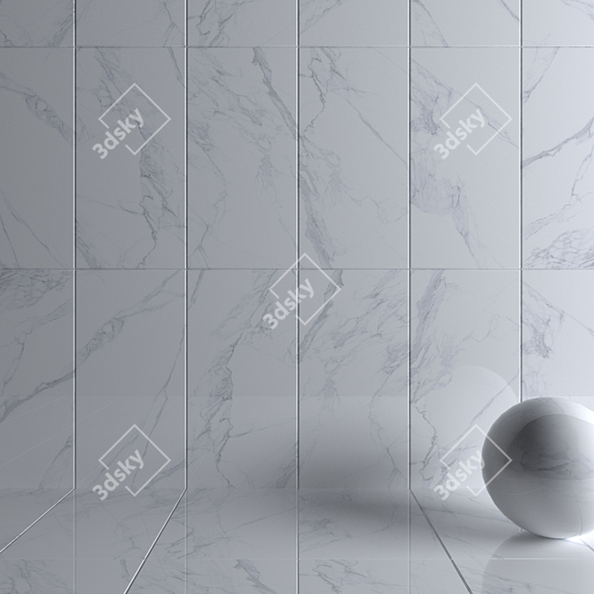 Museum Calacatta 4D Marble Wall Tiles 3D model image 3