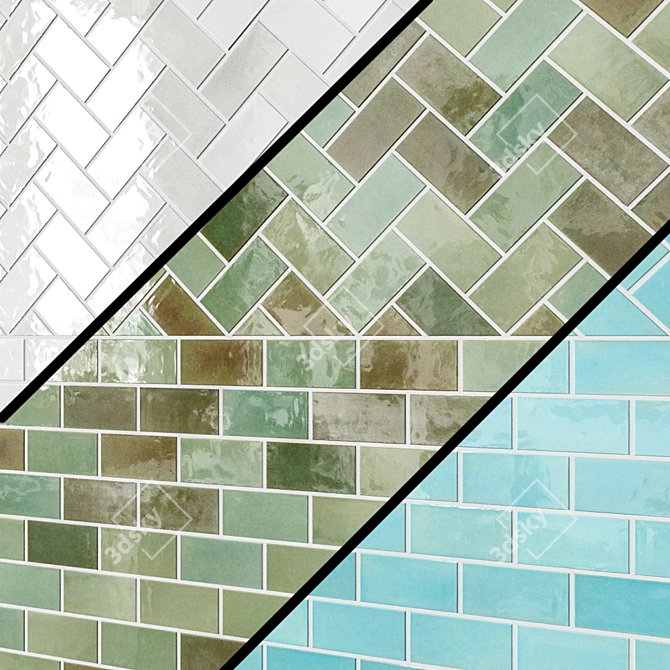 2"x4" Subway Tile - Various Colors 3D model image 3