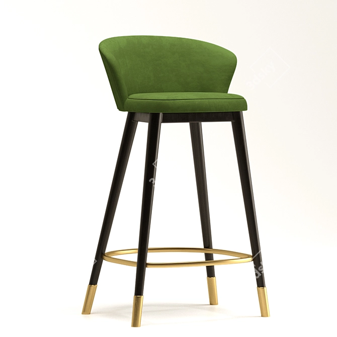 Sleek Metal Bar Stool 3D model image 3