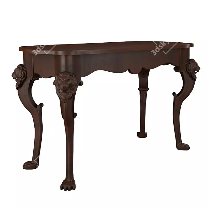 Translated description: Antique carved table with lion heads.

Antique Lion Carved Table 3D model image 1