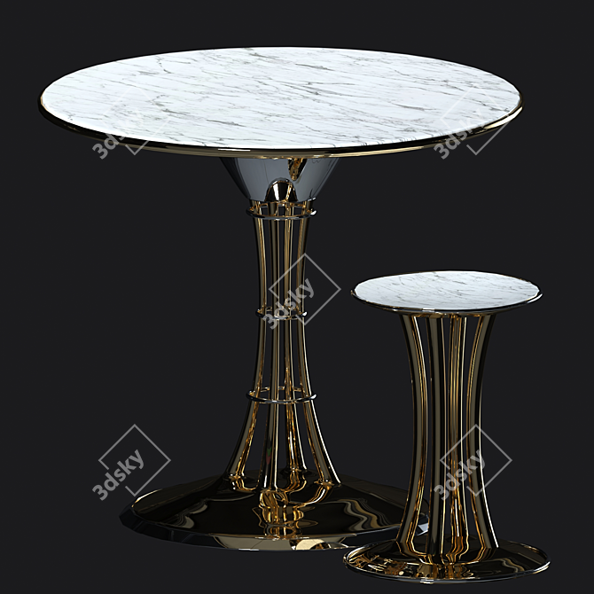 Title: Versatile Table and Chair Set 3D model image 3