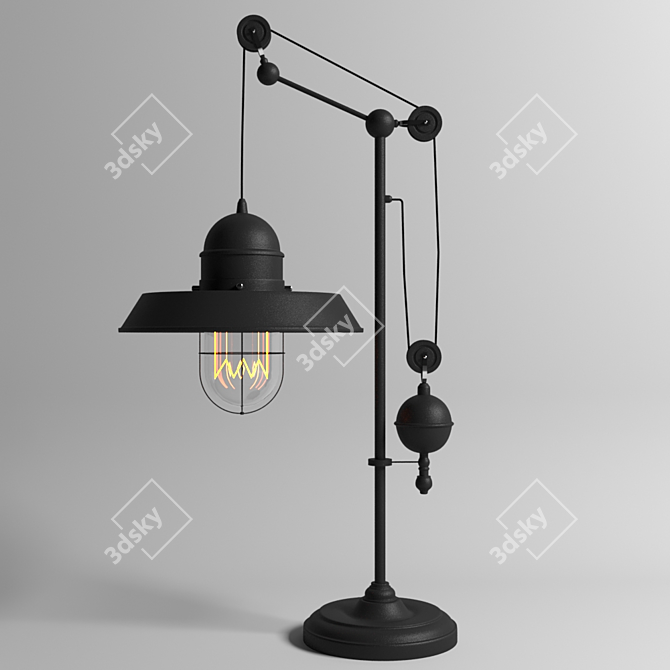 Elegant Black Table Lamp 3D model image 1