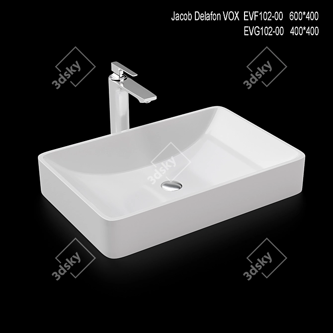 Jacob Delafon VOX - Double Sink & Mixer 3D model image 1