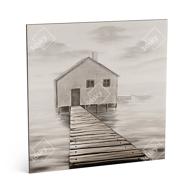 Coastal Seclusion Canvas Wall Art by Yomemite 3D model image 2