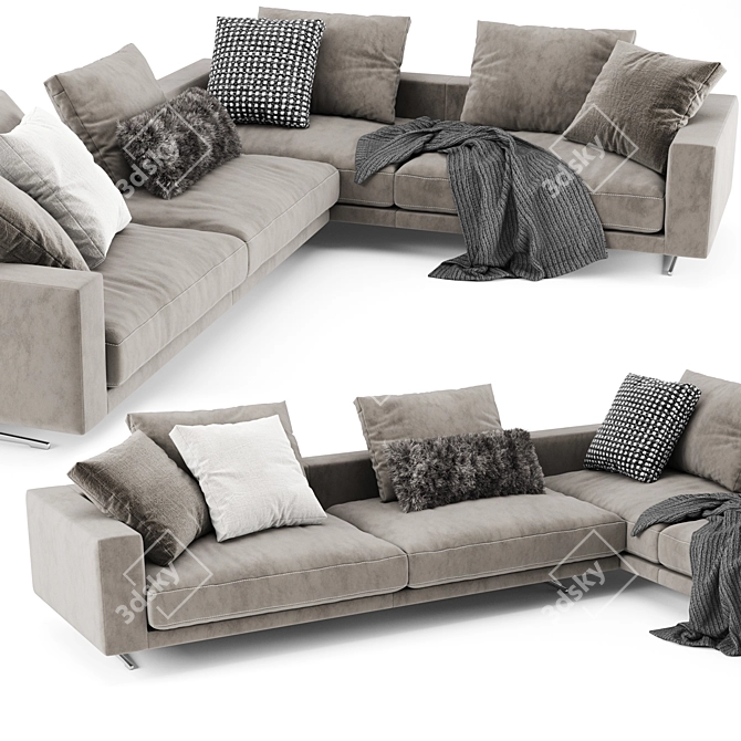 Flexform Campiello: Stylish and Spacious Sofa 3D model image 2