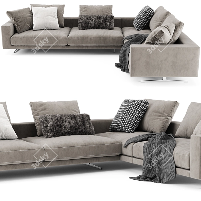 Flexform Campiello: Stylish and Spacious Sofa 3D model image 3