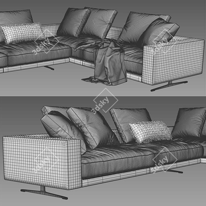 Flexform Campiello: Stylish and Spacious Sofa 3D model image 4