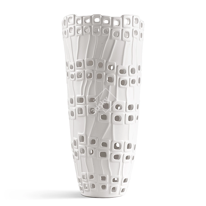 Elegant White Cal Vase 3D model image 2