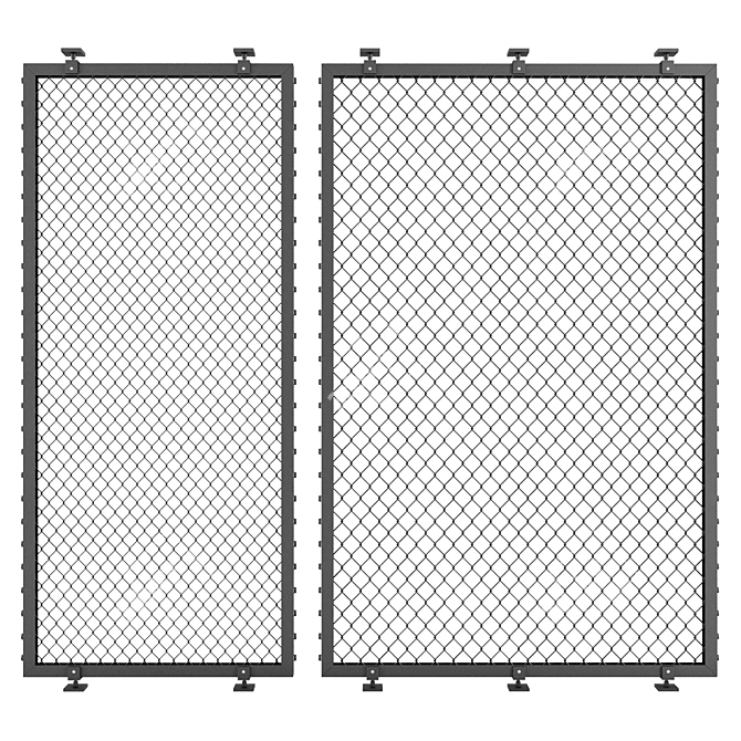 Decorative Metal Grid Partitions 3D model image 1