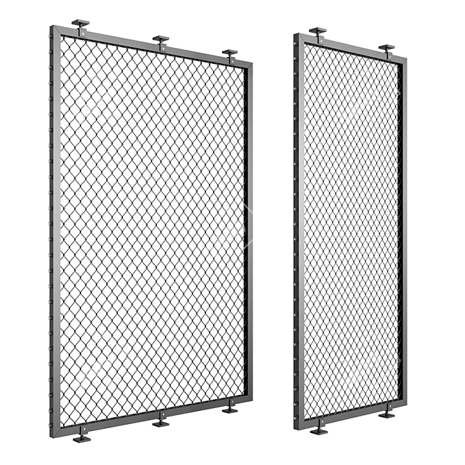 Decorative Metal Grid Partitions 3D model image 5