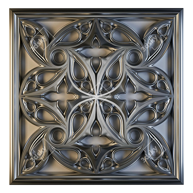 Gothic Window Ornaments Set 3D model image 3