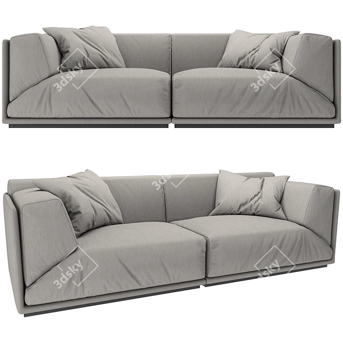 Max 2012 Sofa: 245x95x80 3D model image 1