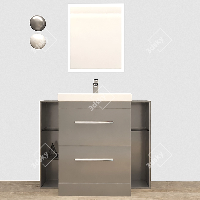 Patello 1600: Modern Bathroom Vanity 3D model image 4