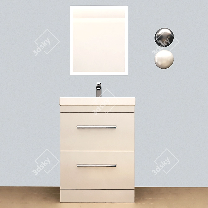 Patello 1600: Modern Bathroom Vanity 3D model image 8