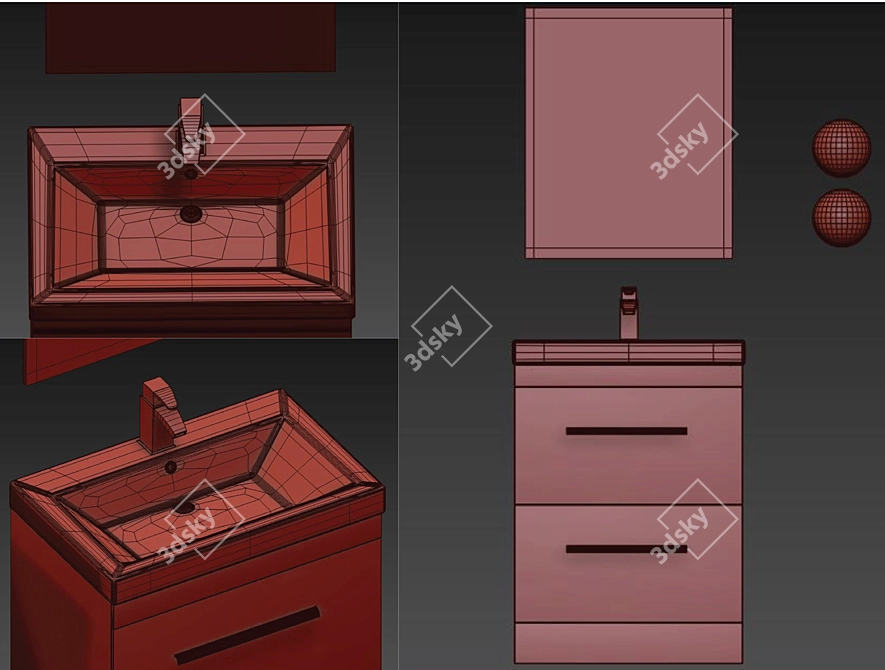 Patello 1600: Modern Bathroom Vanity 3D model image 9