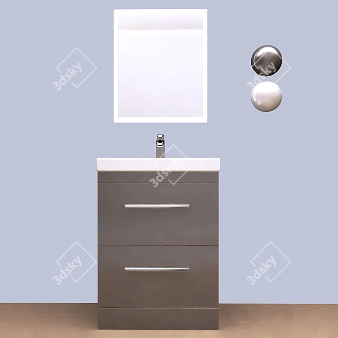 Patello 1600: Modern Bathroom Vanity 3D model image 10