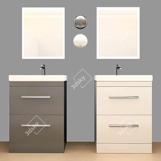 Patello 1600: Modern Bathroom Vanity 3D model image 12