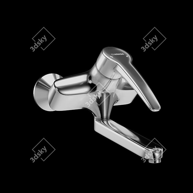 Modern Wall-Mounted Faucet 3D model image 1