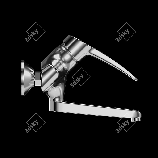 Modern Wall-Mounted Faucet 3D model image 3