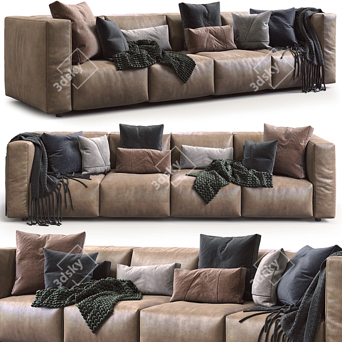 Modern Prostoria Leather Sofa Match 3D model image 1