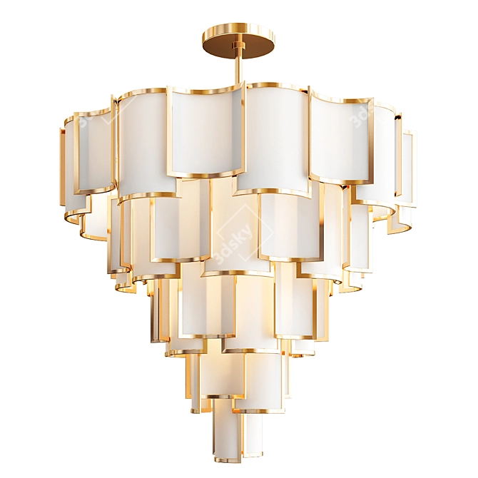 Luxury Chandelier Collection: Capiz, Nimbus, Shade & Glass Leaf 3D model image 5