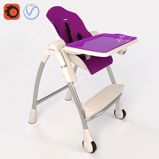 Transforming High Chair: Oribel Cocoon 3D model image 13