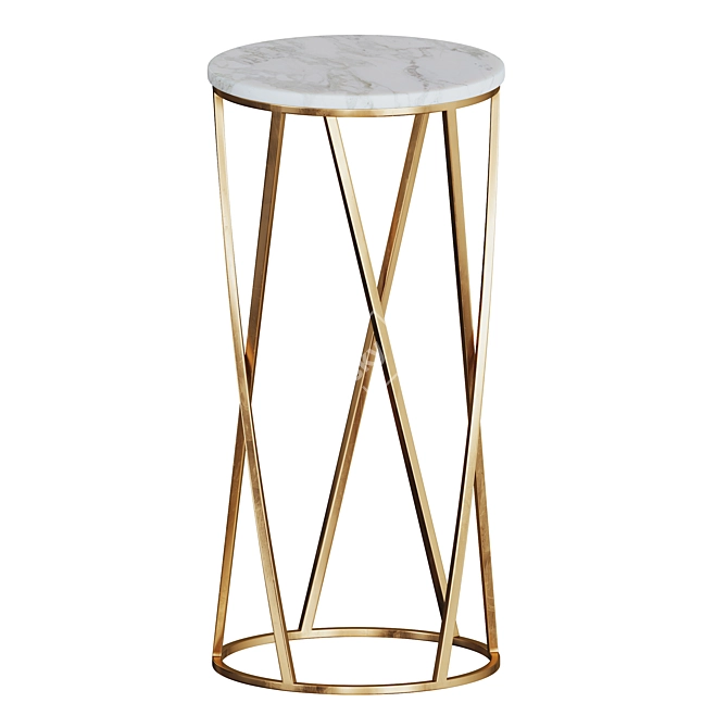 Marble Top Side Table 3D model image 1