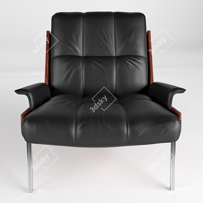 Japanese-inspired Daiki Armchair 3D model image 2