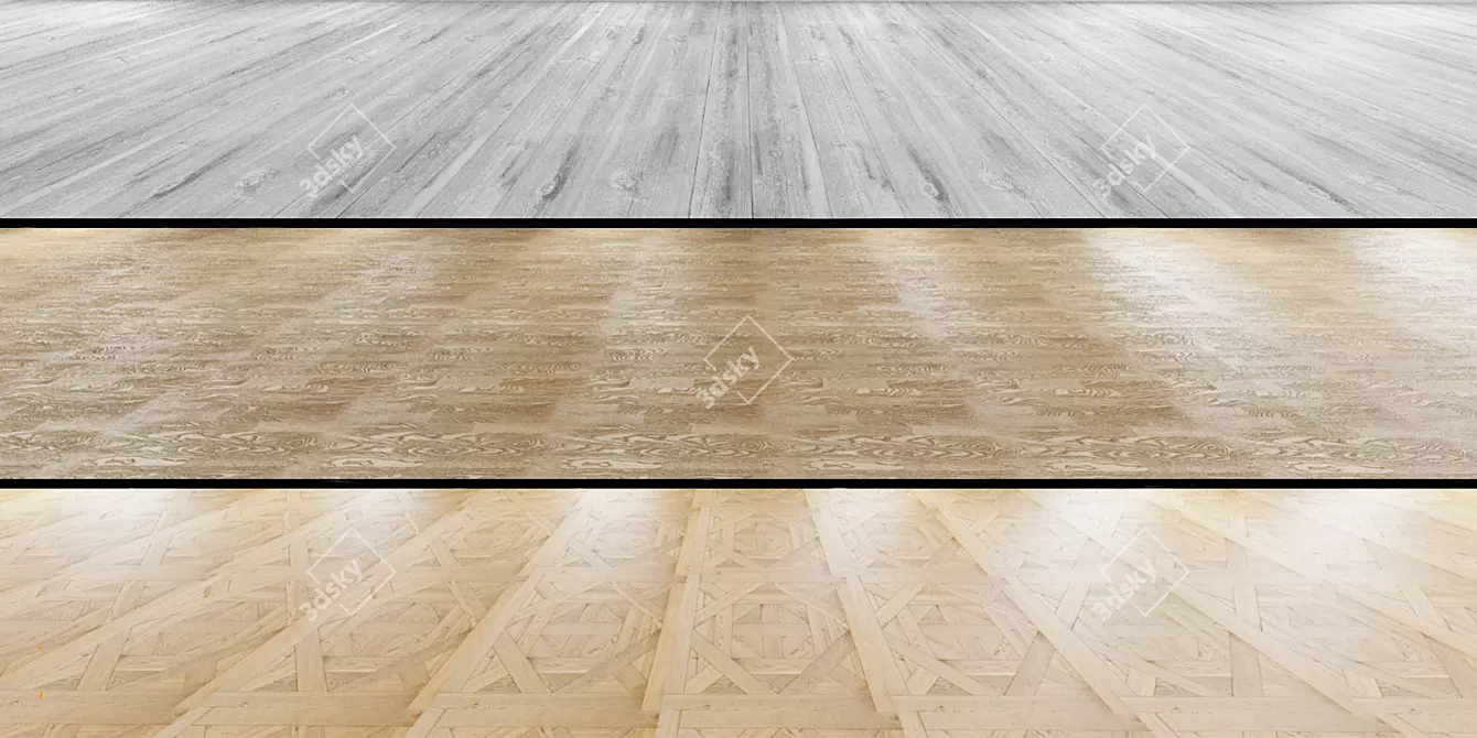 PBR Wood Floor Pack: 3 Textures 3D model image 1