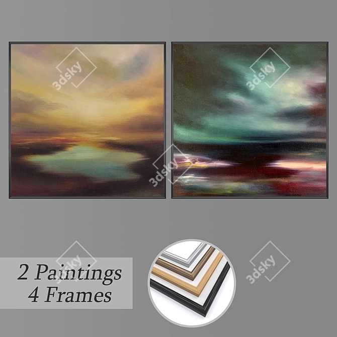 Gallery Collection: Set of 2 Wall Paintings 3D model image 1