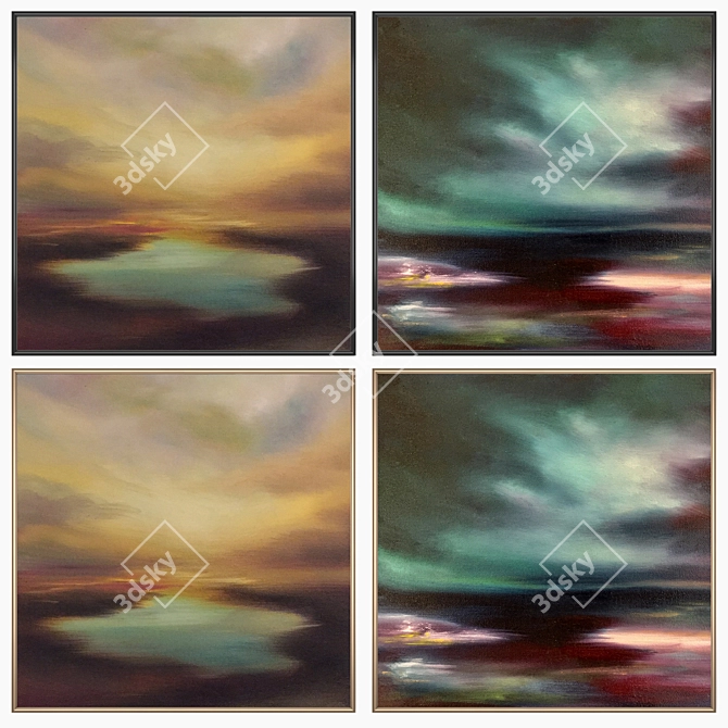Gallery Collection: Set of 2 Wall Paintings 3D model image 2