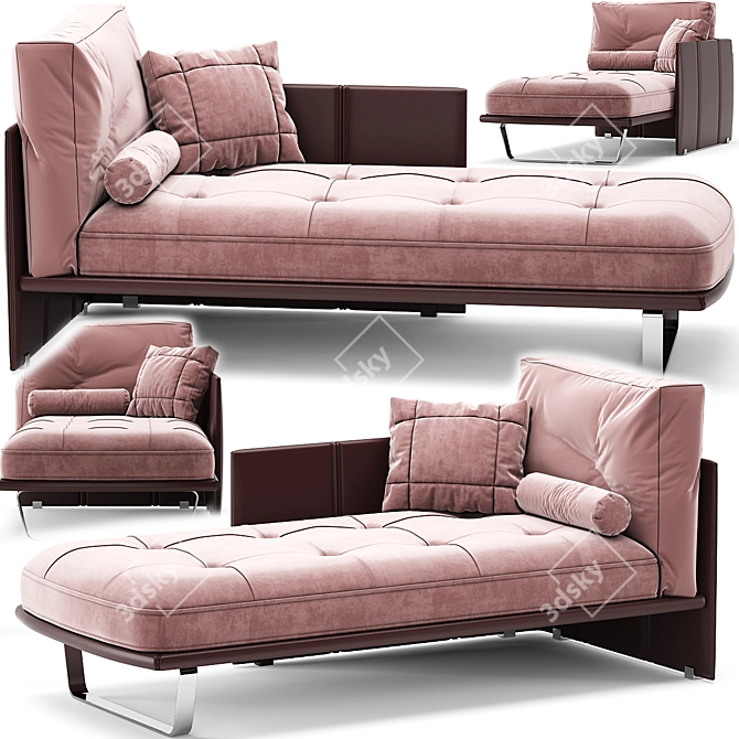 Luxurious Minotti Luggage Chaise Lounge 3D model image 1