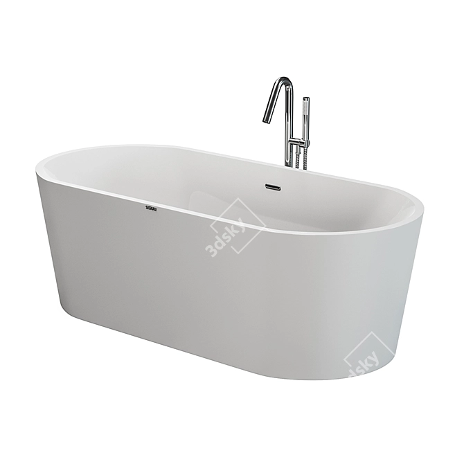 SSWW M707 Acrylic Bathtub - Sleek, Strong, and Spacious 3D model image 1