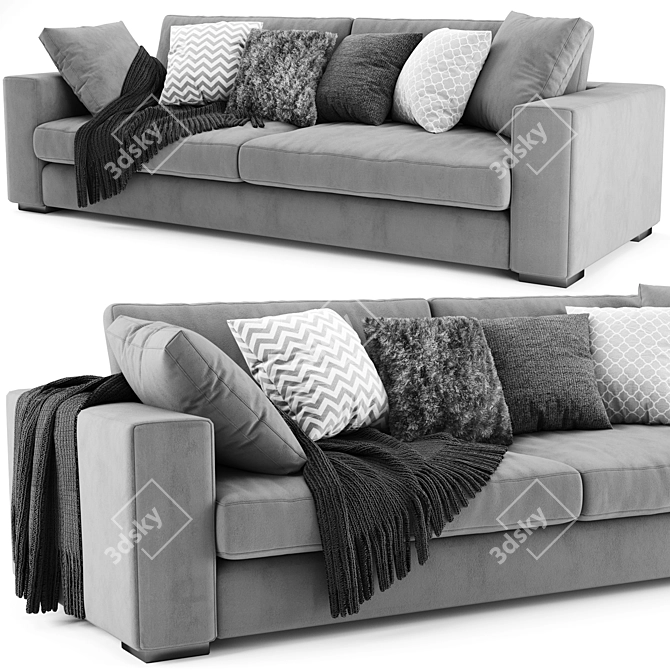 Sleek Sitka Sofa - Modern Design 3D model image 2