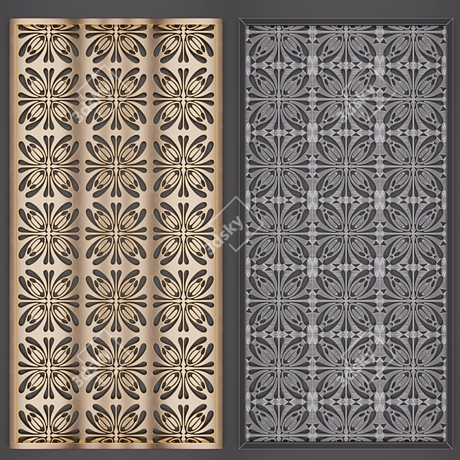 Elegant 2D Wall Panel Set 3D model image 2