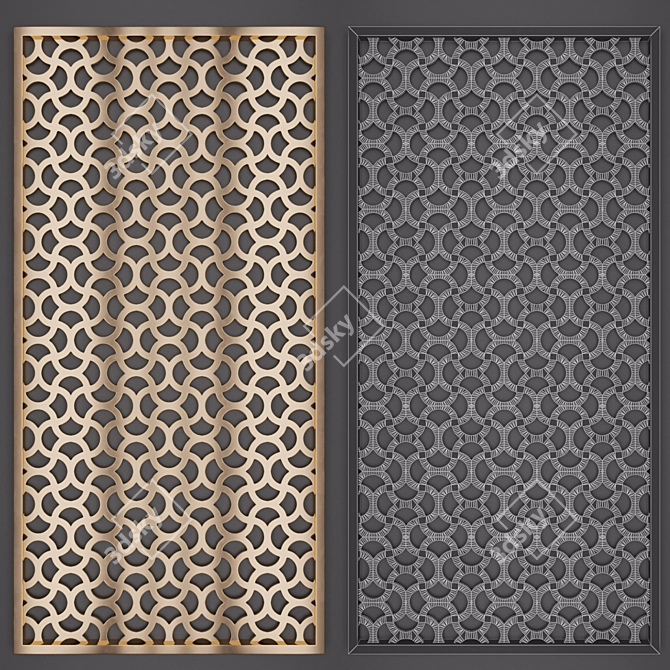 Elegant 2D Wall Panel Set 3D model image 3