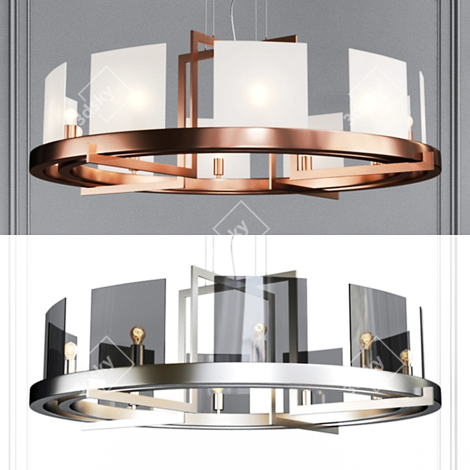 Modern Pink Chandelier: Kebo Glam 3D model image 1