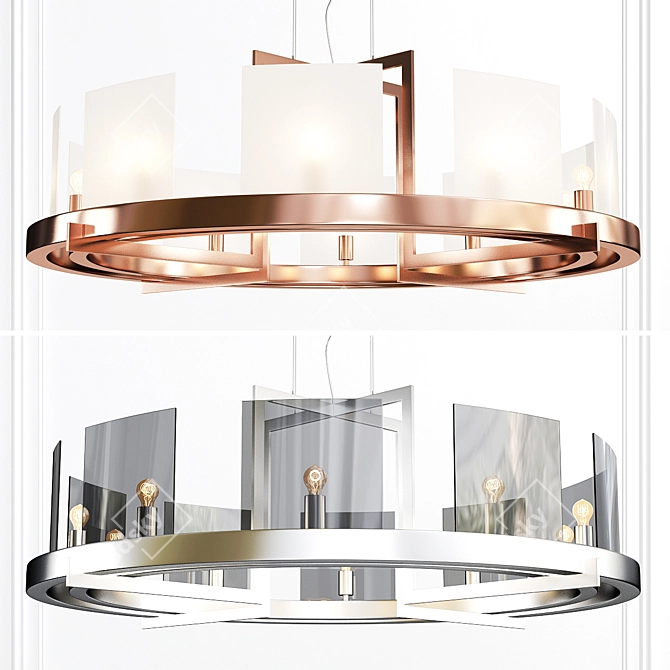 Modern Pink Chandelier: Kebo Glam 3D model image 3