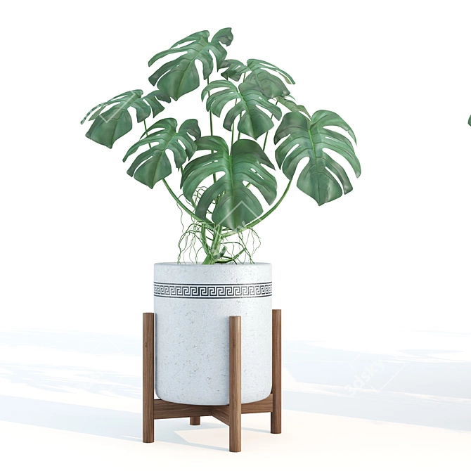 Green Oasis: Decorative Indoor Plant Set 3D model image 2